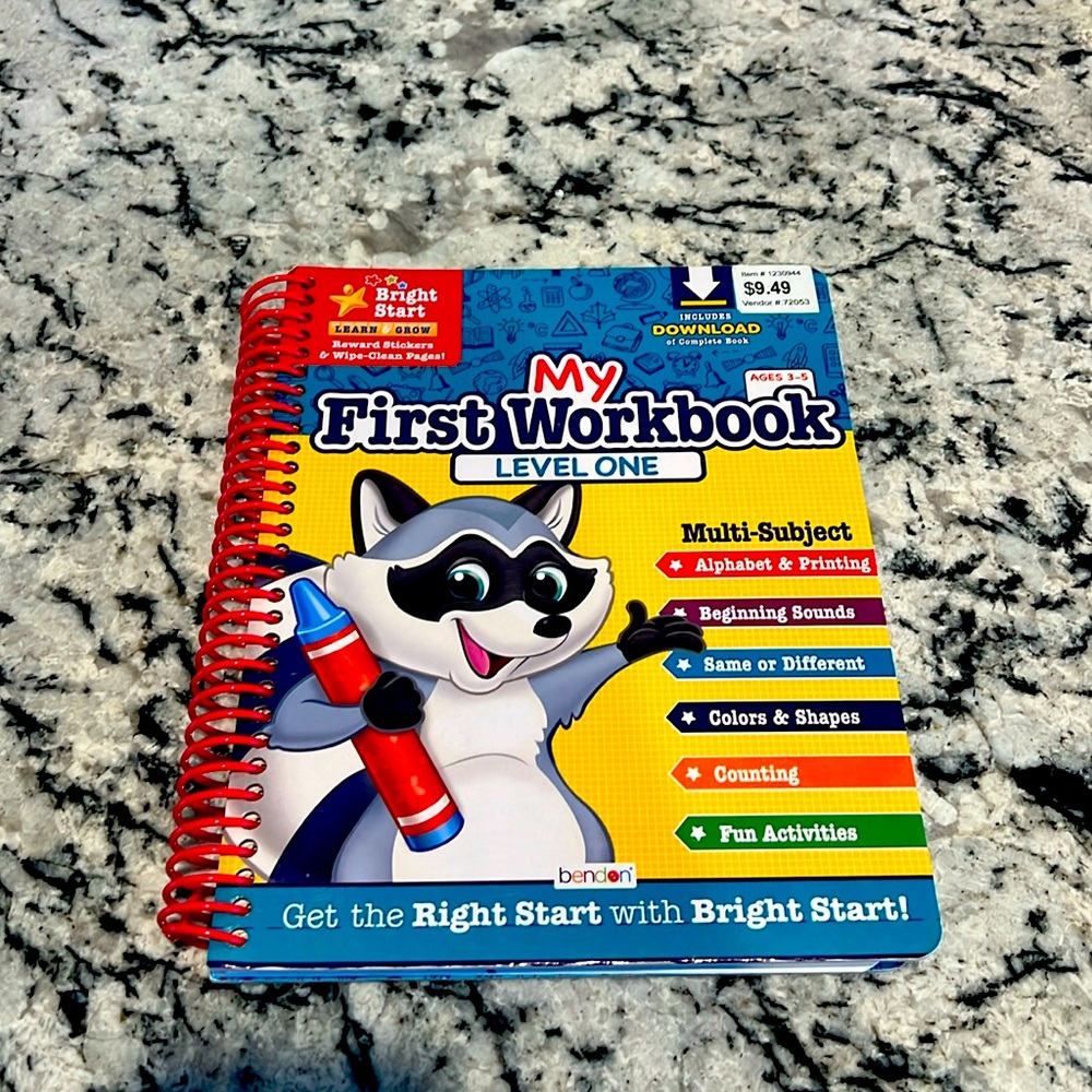 My First Workbook Learning. Ages 3-5.